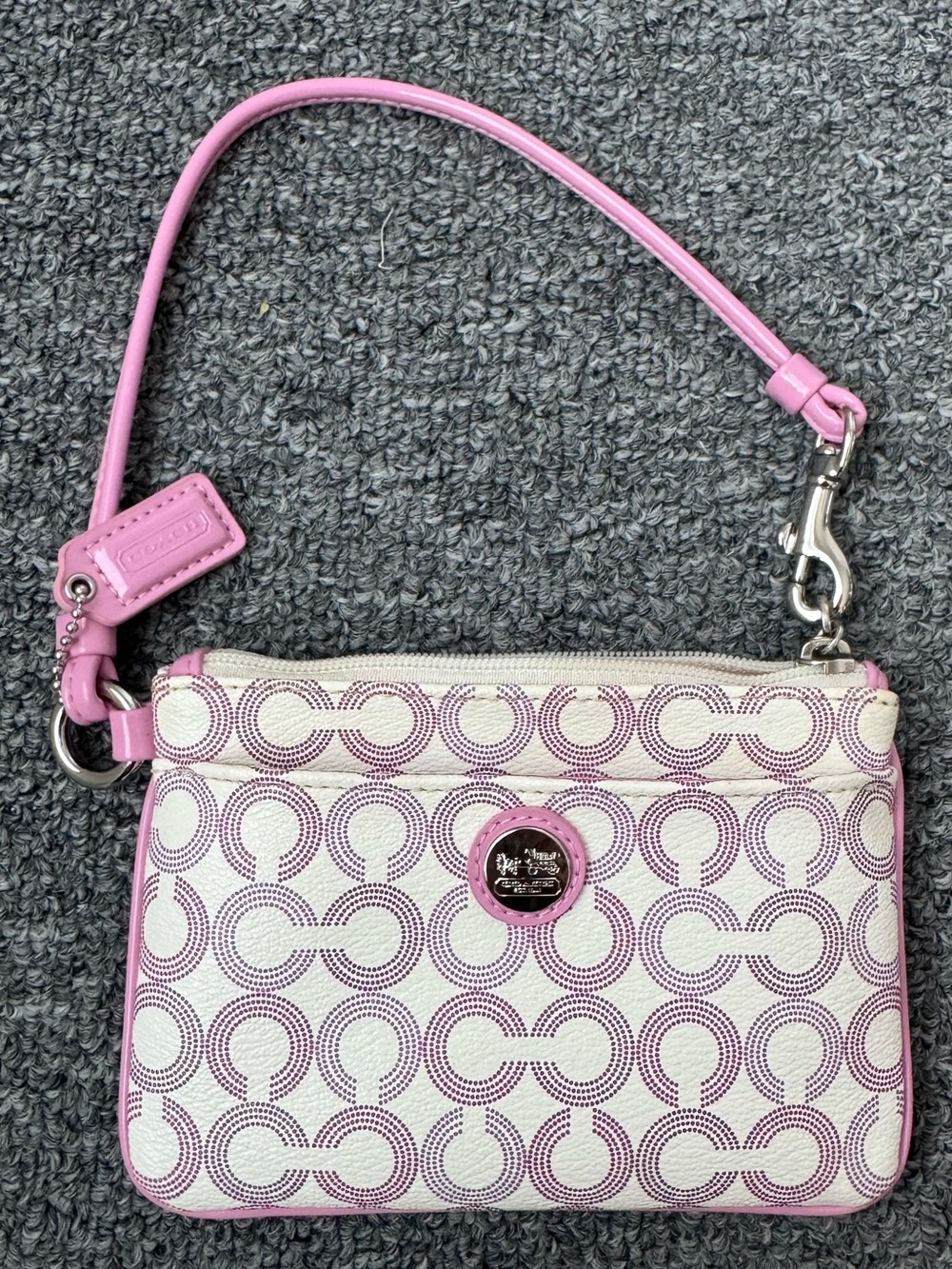 Coach Signature Monogram Waverly Wristlet